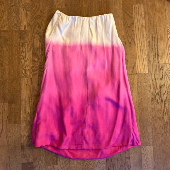 Graham & Spencer 100% Silk Ombre Pink & White Dip Dye Dress Medium - Picture 6 of 11